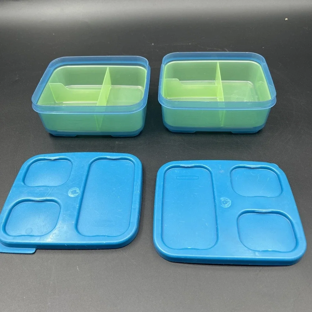 Rubbermaid LunchBlox Entrée Containers 6 Pc Set 2 Lids 2 Dividers BPA Free